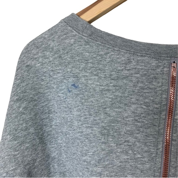 Nike Air Rally Crew Cropped Sweatshirt Back Zip Gray Metallic Rose Gold X-Small - Picture 9 of 16